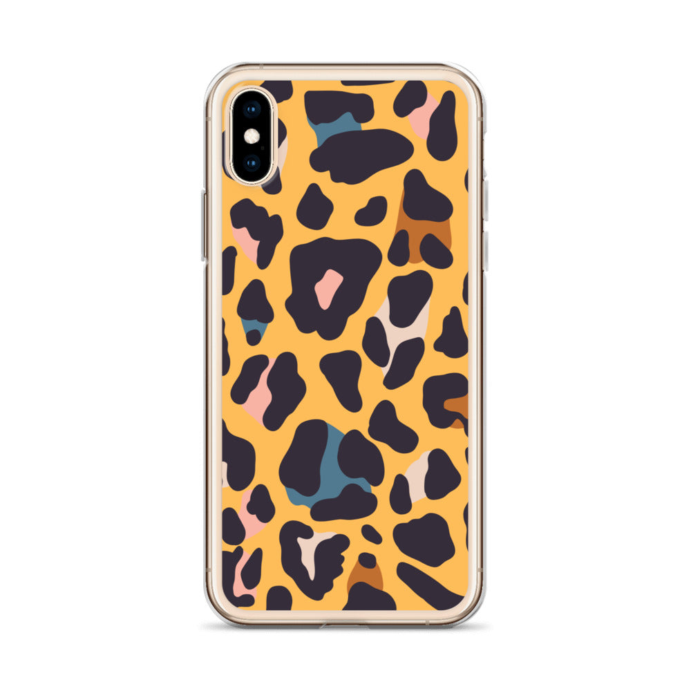 Abstract iPhone case leopard skin print