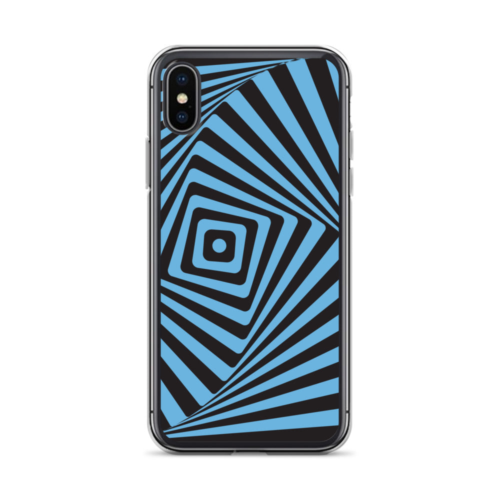 Abstract iPhone case, blue maze