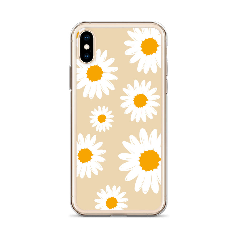 Abstract iPhone case daisies on sand colour