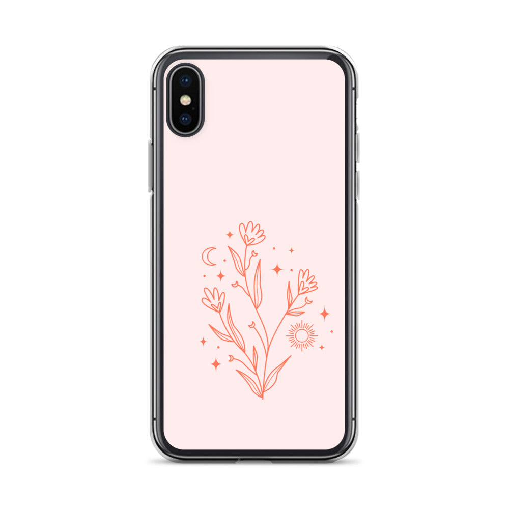 Abstract iPhone case pink flower