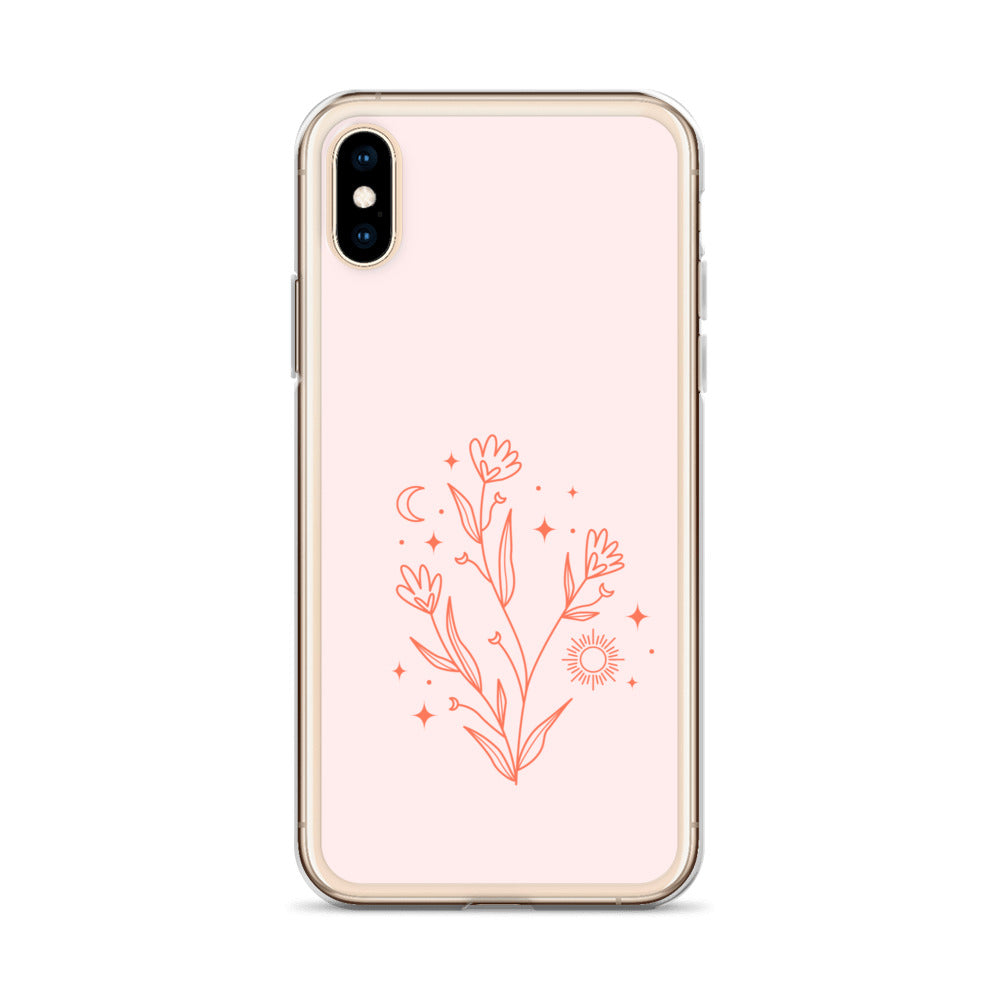 Abstract iPhone case pink flower