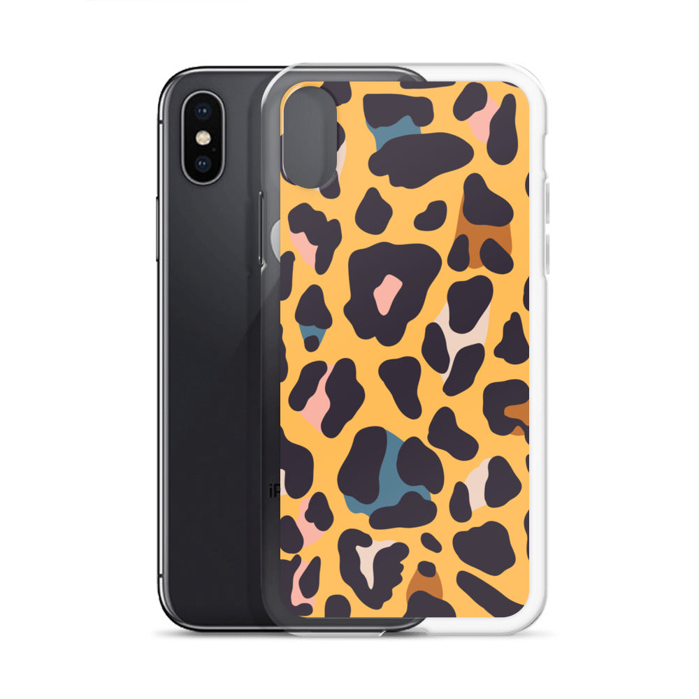 Abstract iPhone case leopard skin print