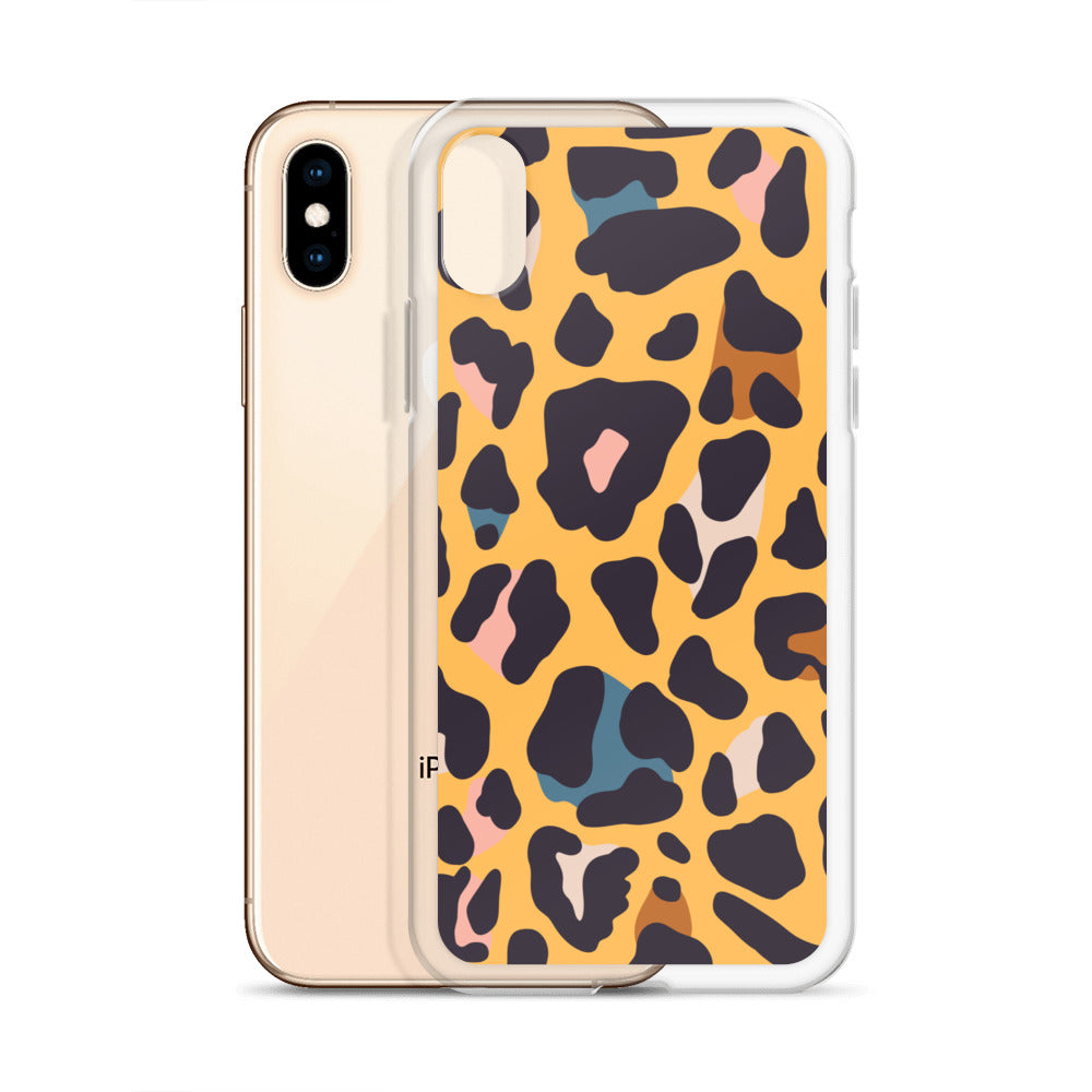 Abstract iPhone case leopard skin print