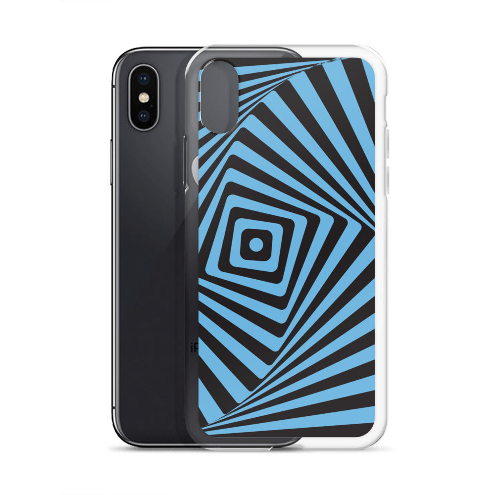 Abstract iPhone case, blue maze