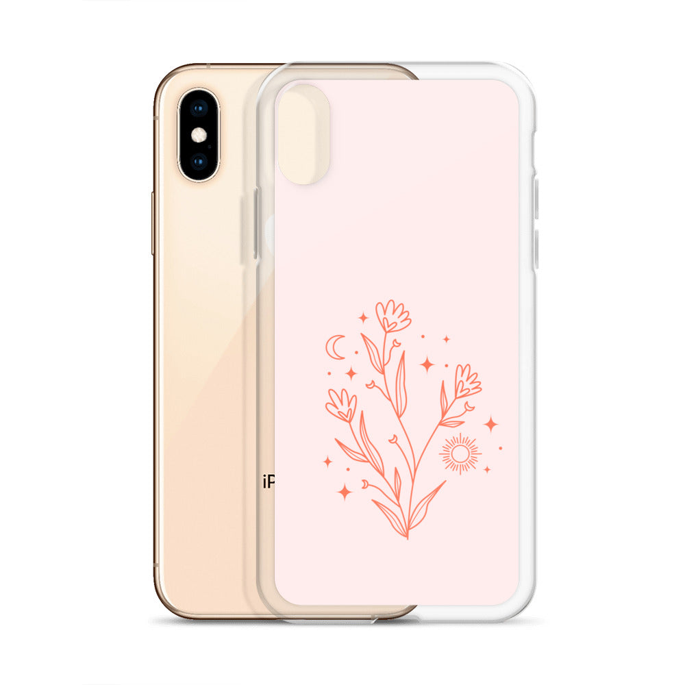 Abstract iPhone case pink flower