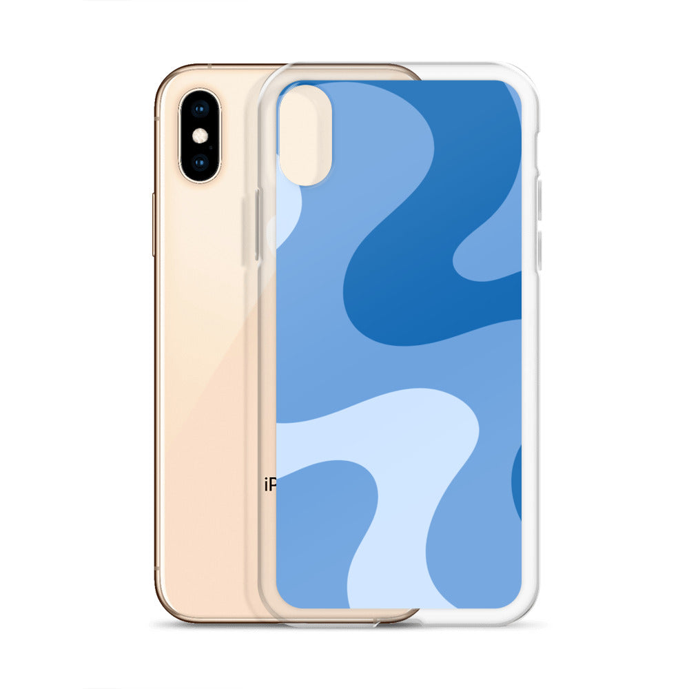 Abstract iPhone case blue swirl