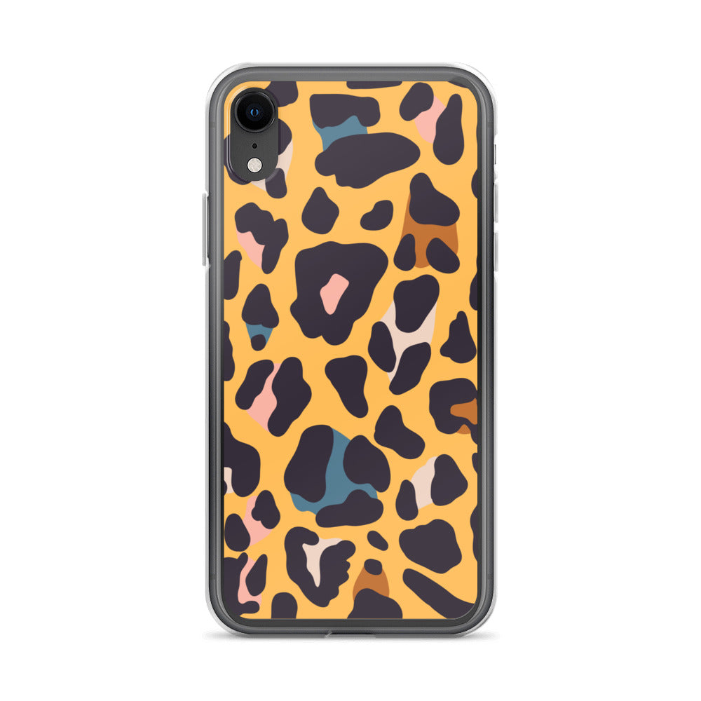 Abstract iPhone case leopard skin print