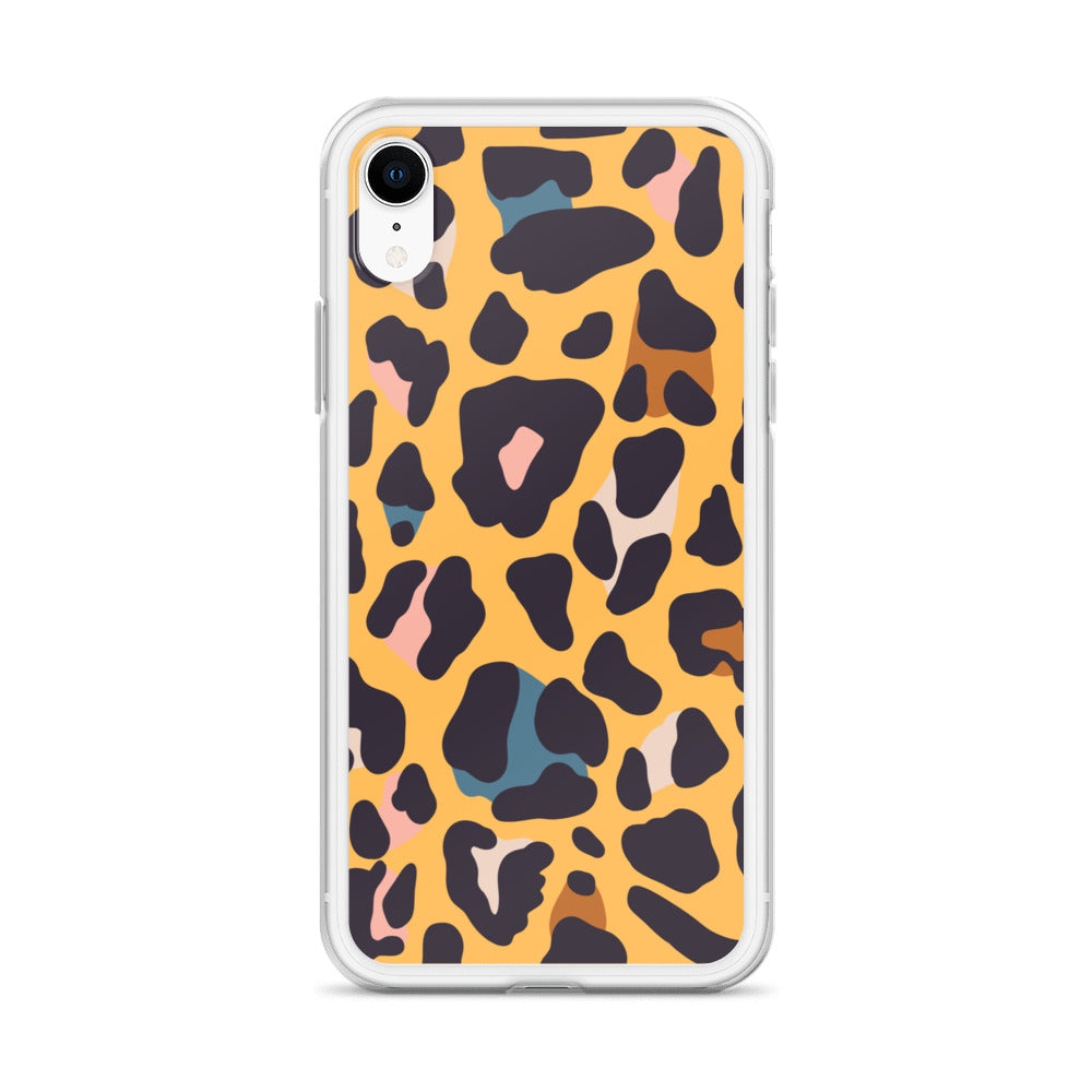 Abstract iPhone case leopard skin print