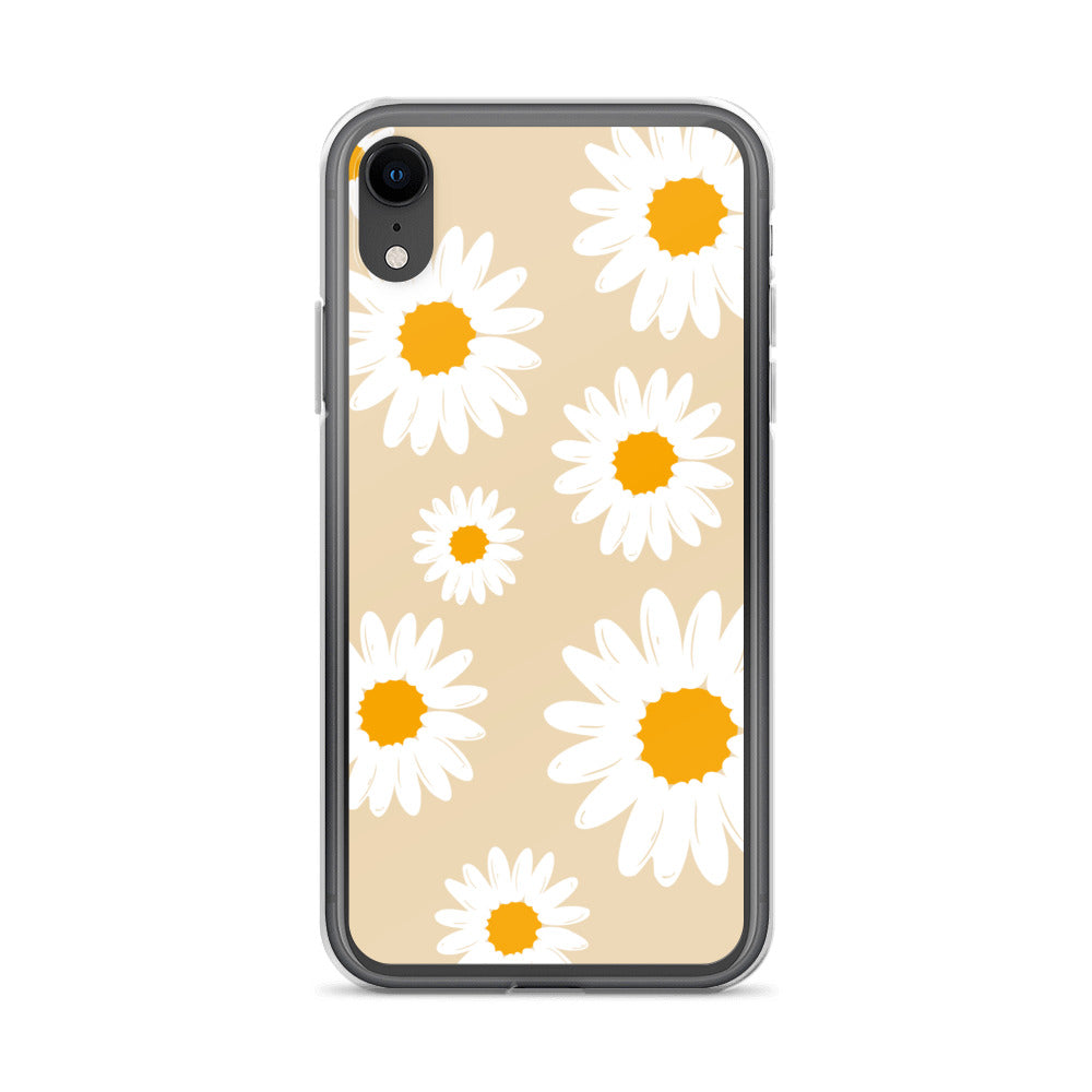 Abstract iPhone case daisies on sand colour