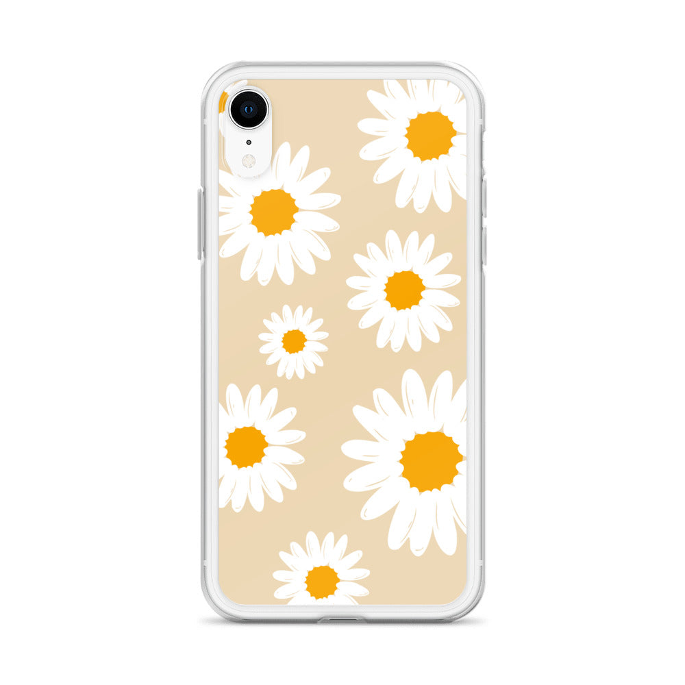 Abstract iPhone case daisies on sand colour