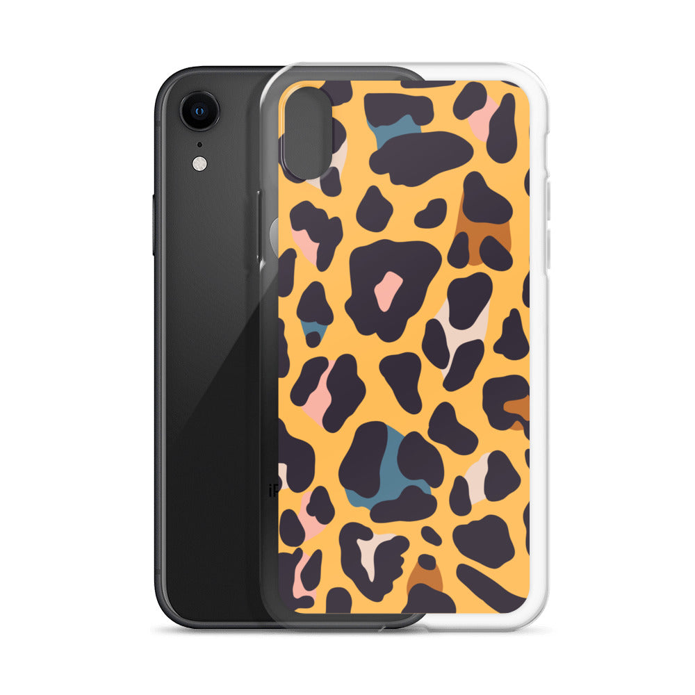 Abstract iPhone case leopard skin print