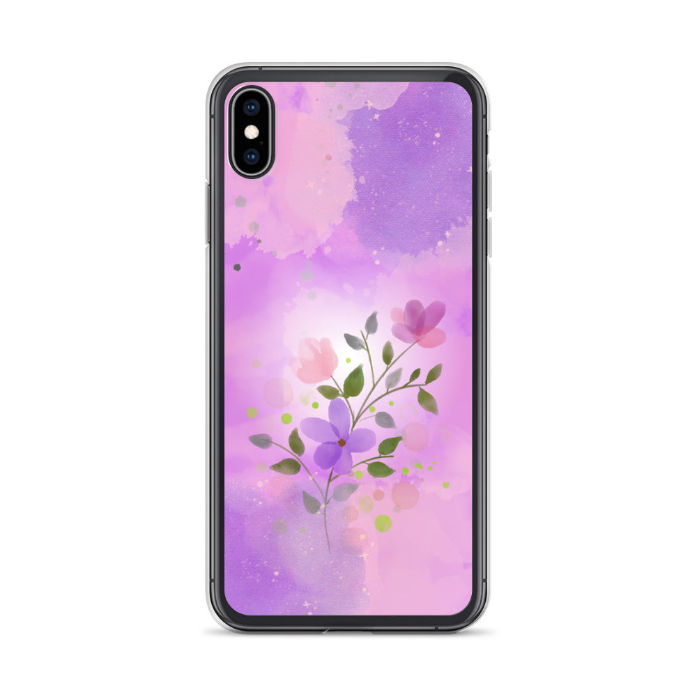 abstract iPhone case flowers on a pink Bg