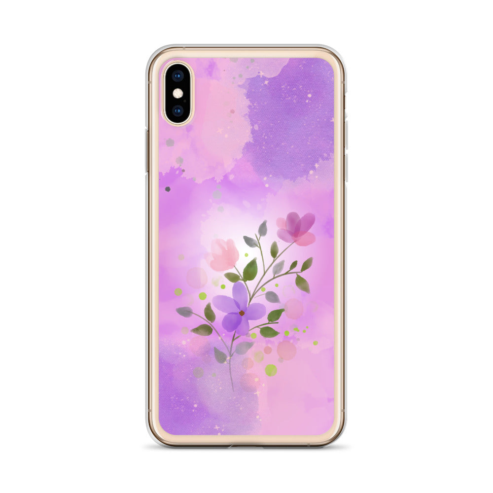 abstract iPhone case flowers on a pink Bg