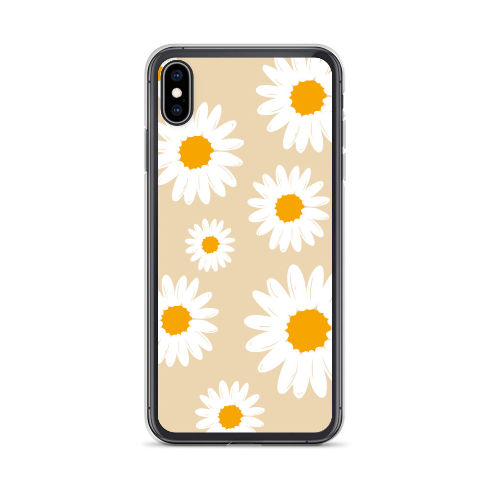 Abstract iPhone case daisies on sand colour