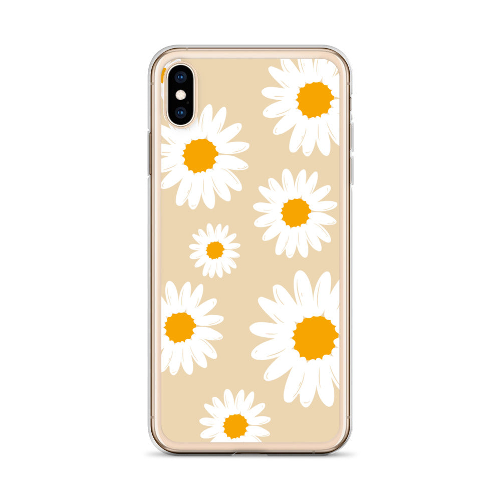 Abstract iPhone case daisies on sand colour