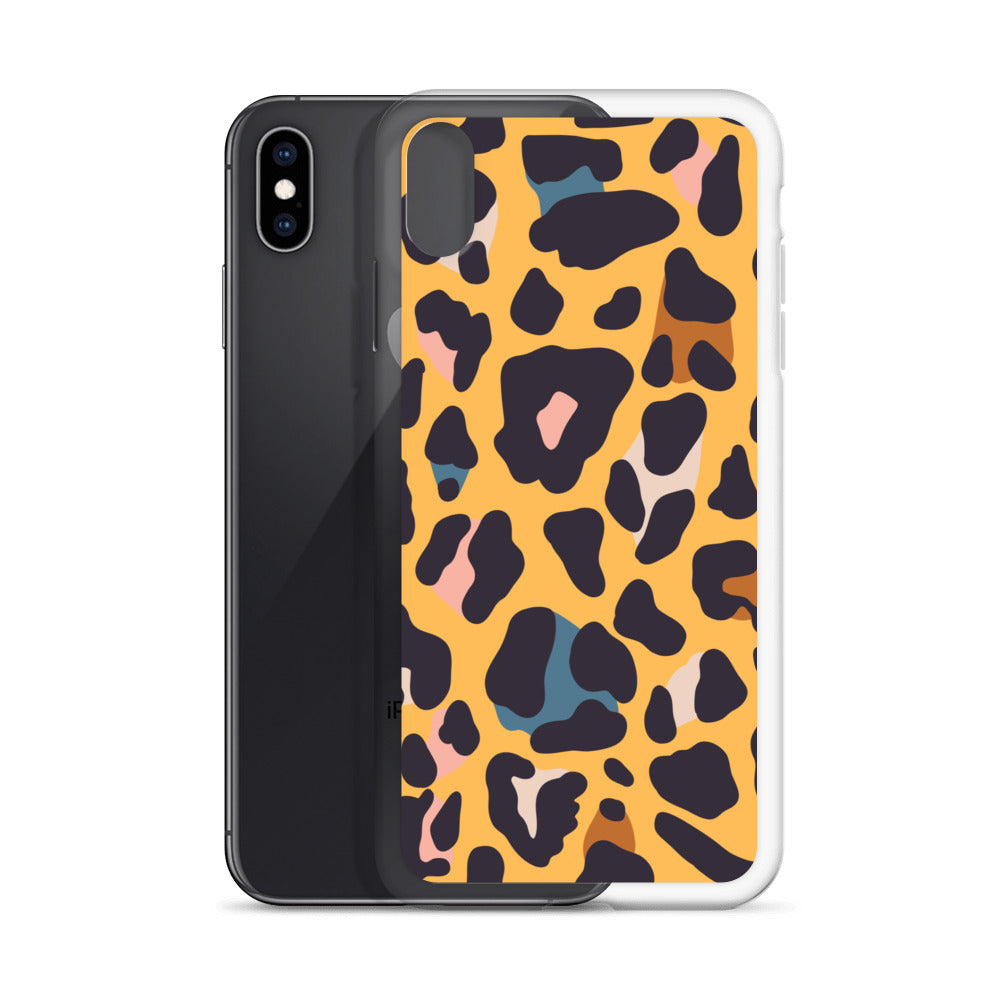 Abstract iPhone case leopard skin print