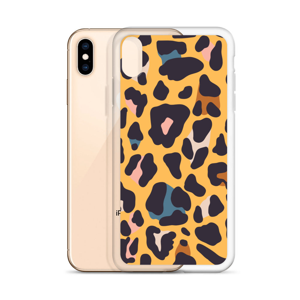 Abstract iPhone case leopard skin print