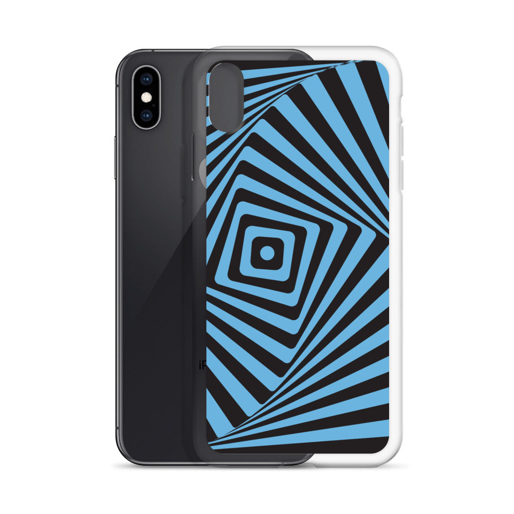 Abstract iPhone case, blue maze