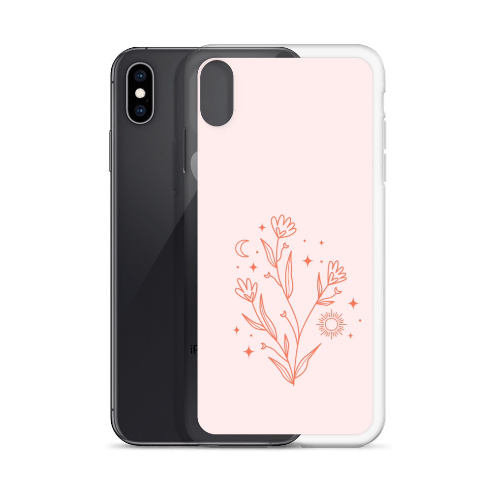 Abstract iPhone case pink flower