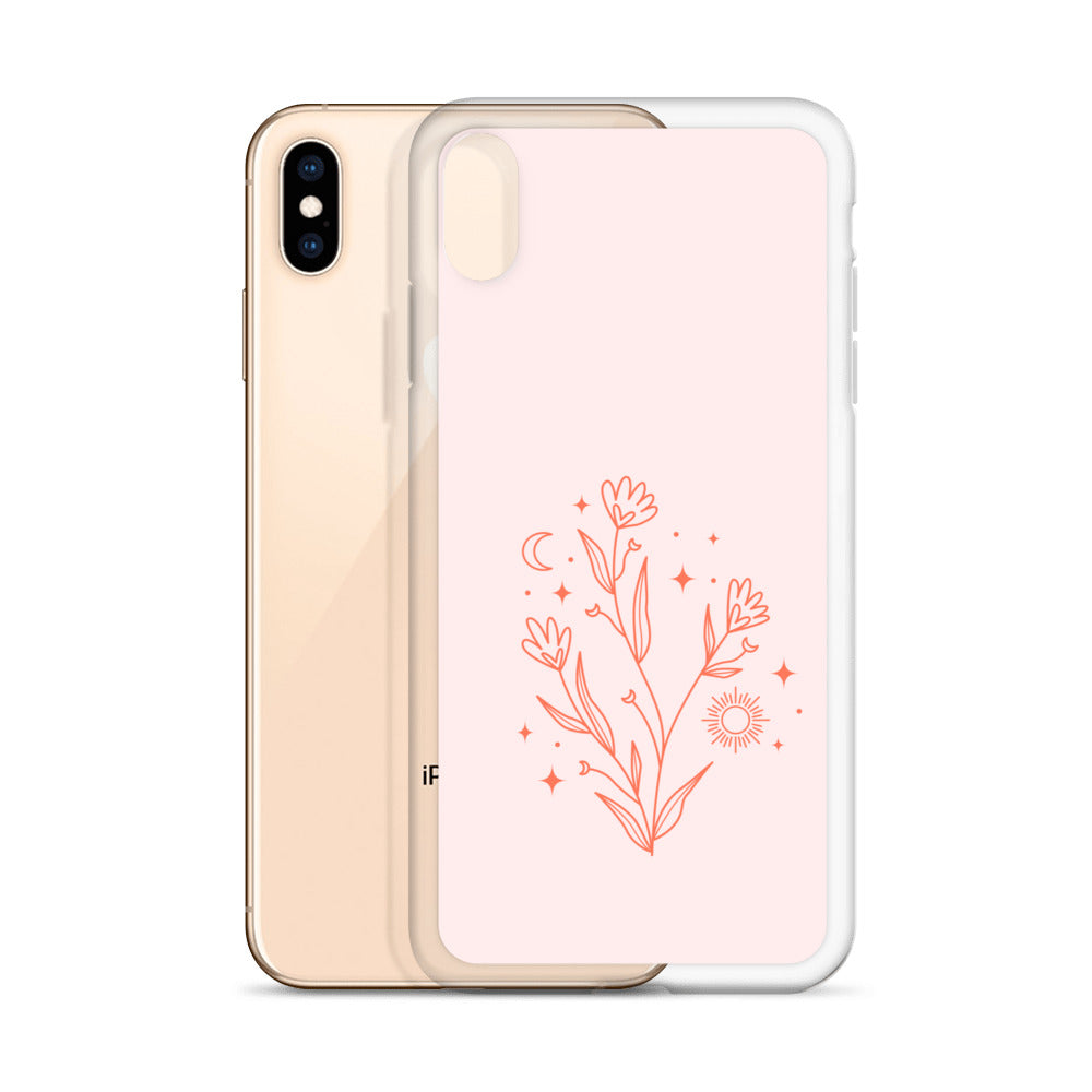 Abstract iPhone case pink flower