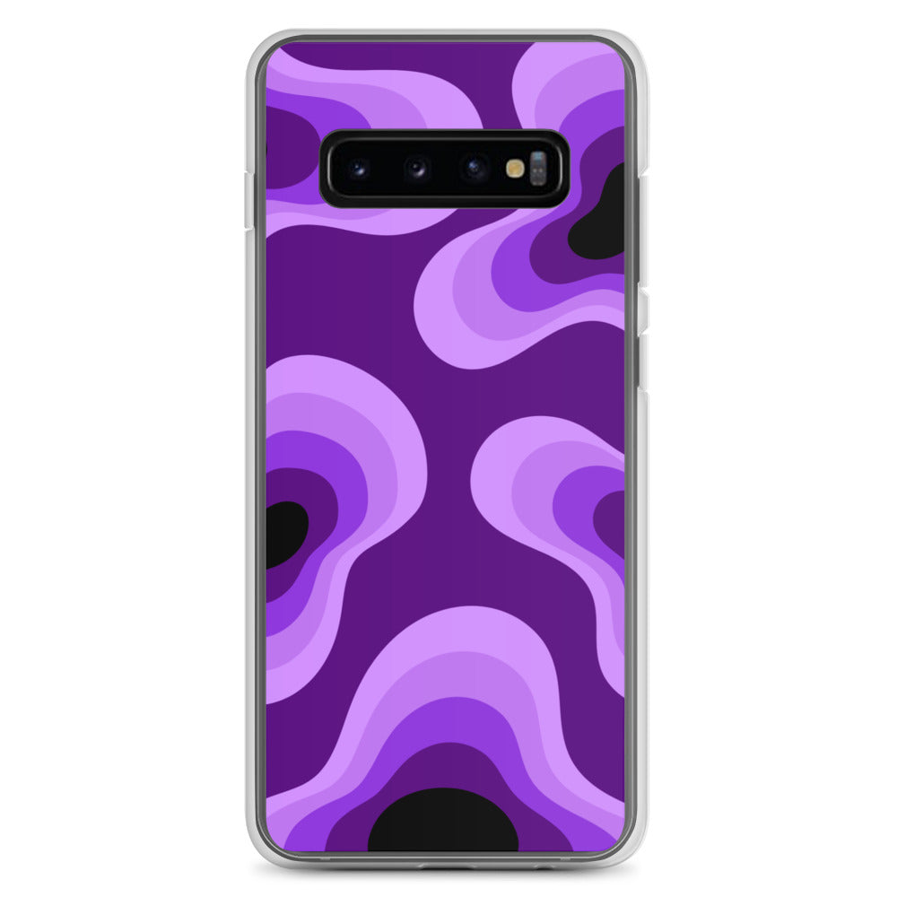 Abstract Samsung phone case purple lava bubbles