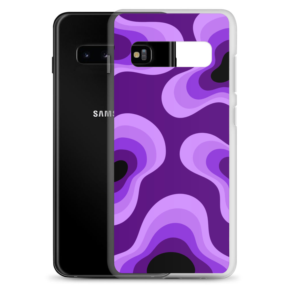 Abstract Samsung phone case purple lava bubbles