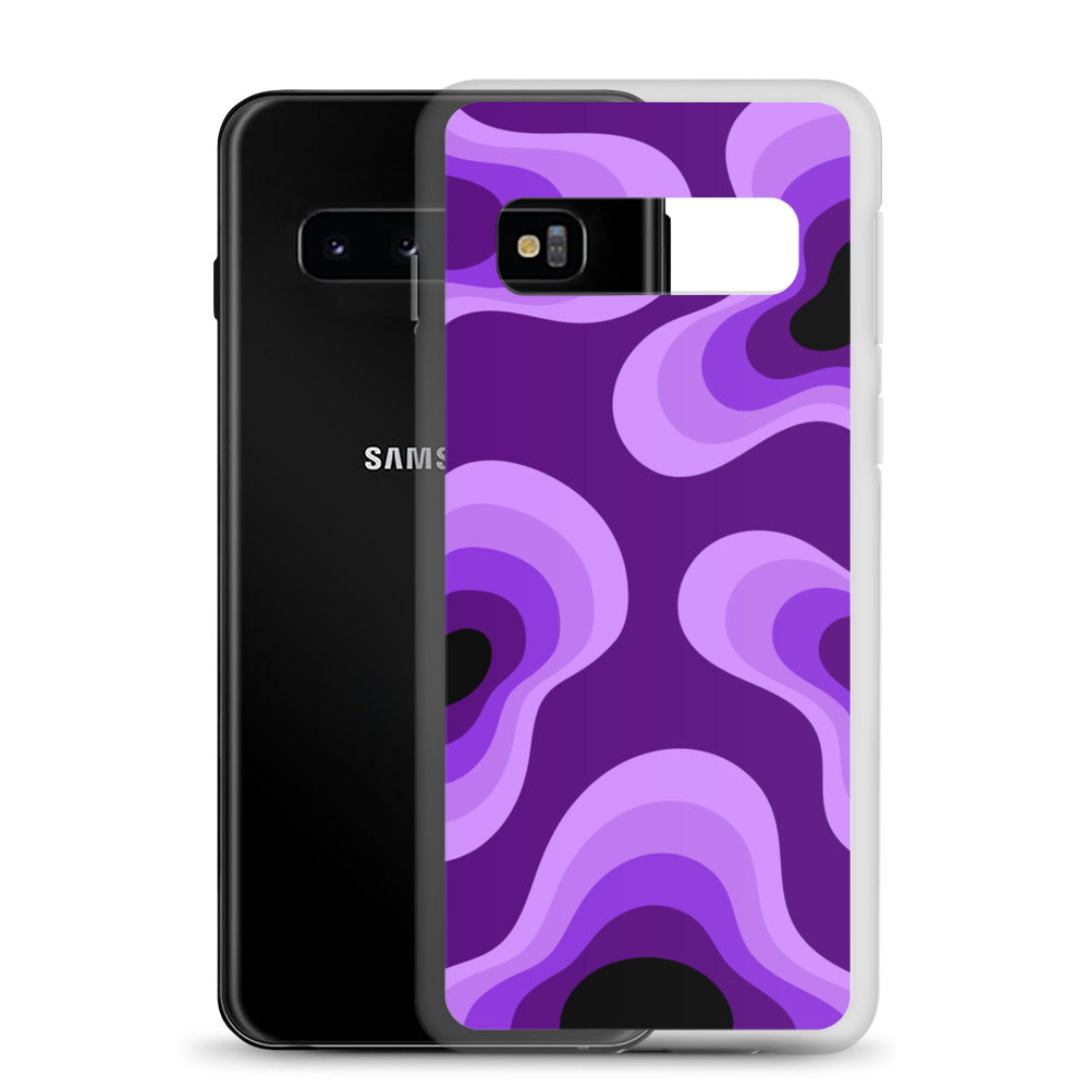 Abstract Samsung phone case purple lava bubbles