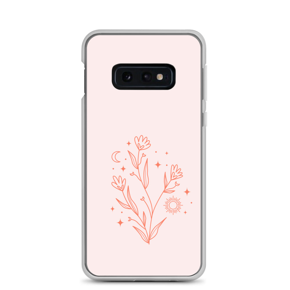 Abstract Samsung phone case pink flower