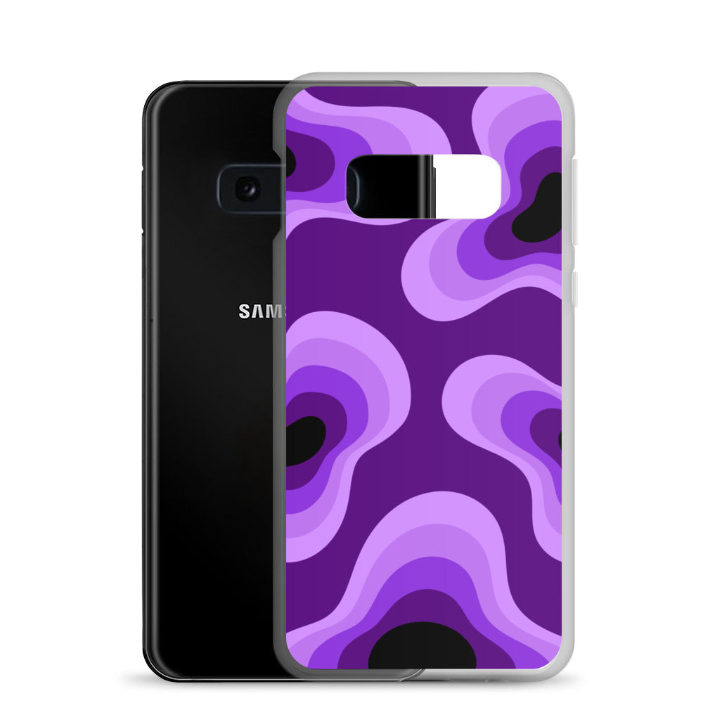 Abstract Samsung phone case purple lava bubbles