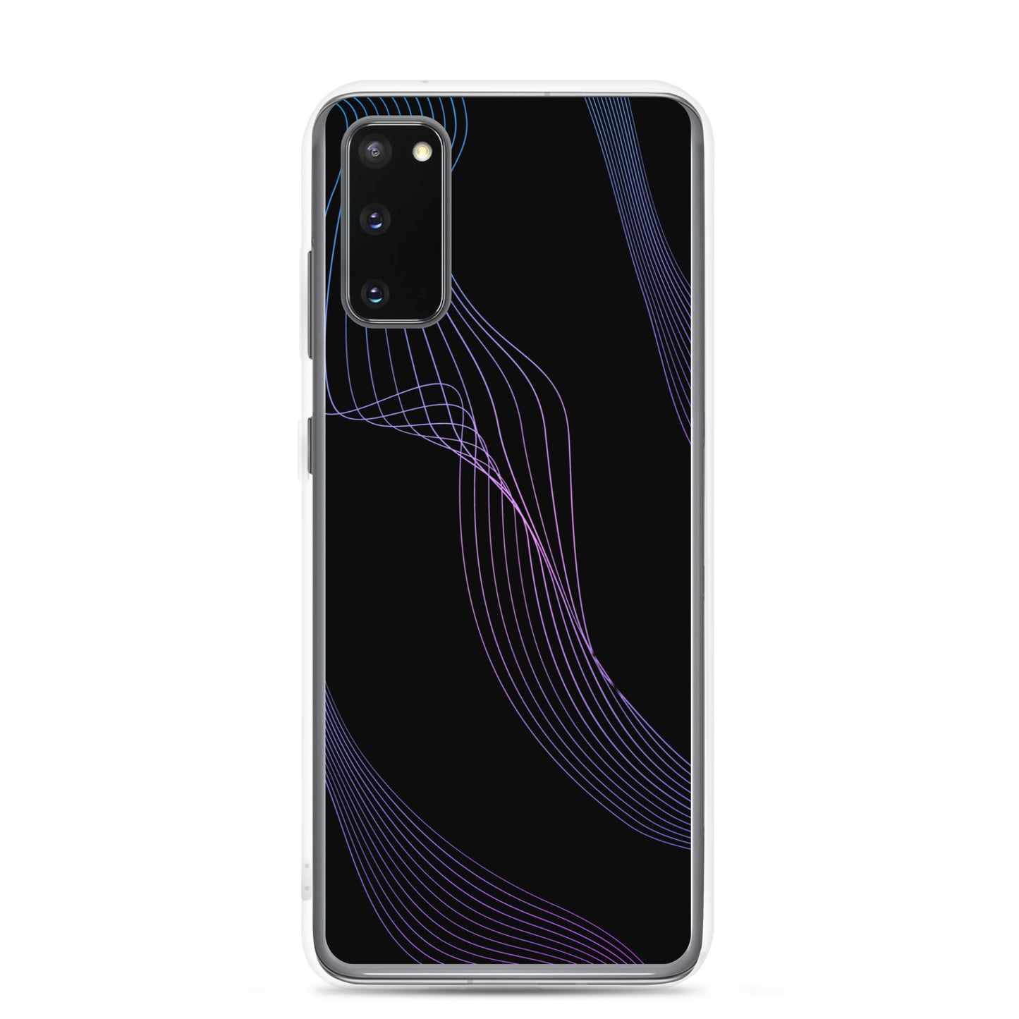 Abstract Samsung phone case black with blue/pink lines