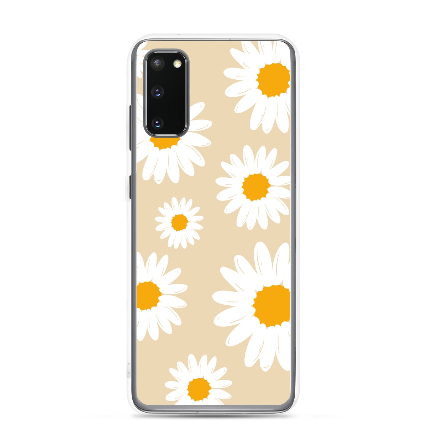 Abstract Samsung phone case daisies with sand colour