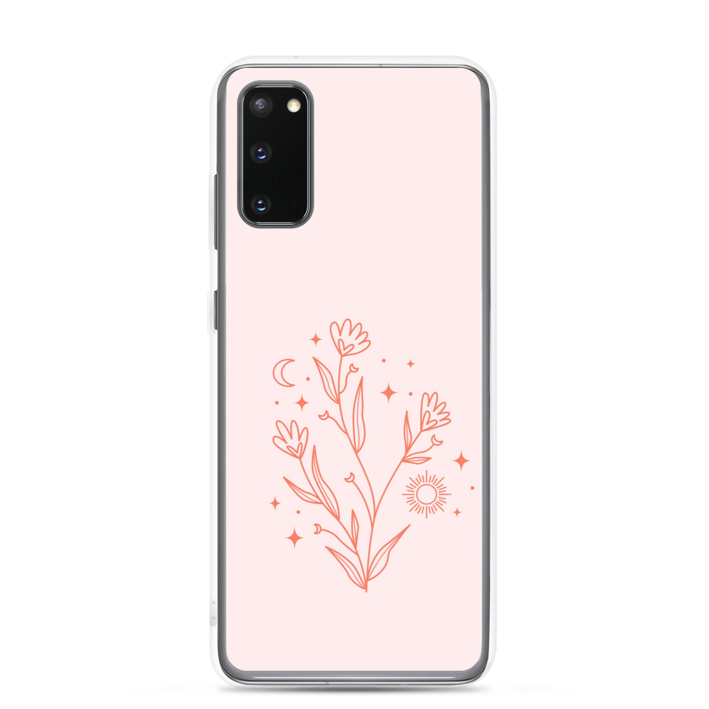 Abstract Samsung phone case pink flower