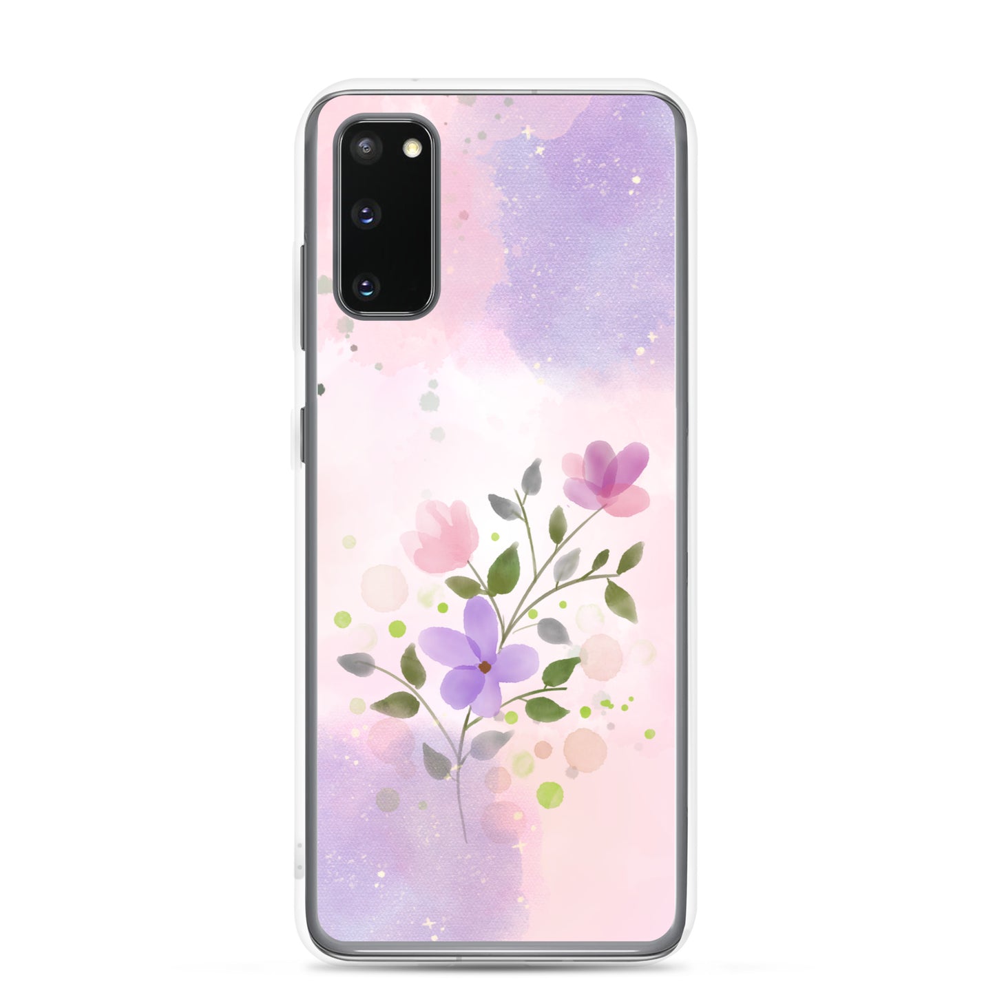 Abstract Samsung phone case flowers on pink and violet Bg