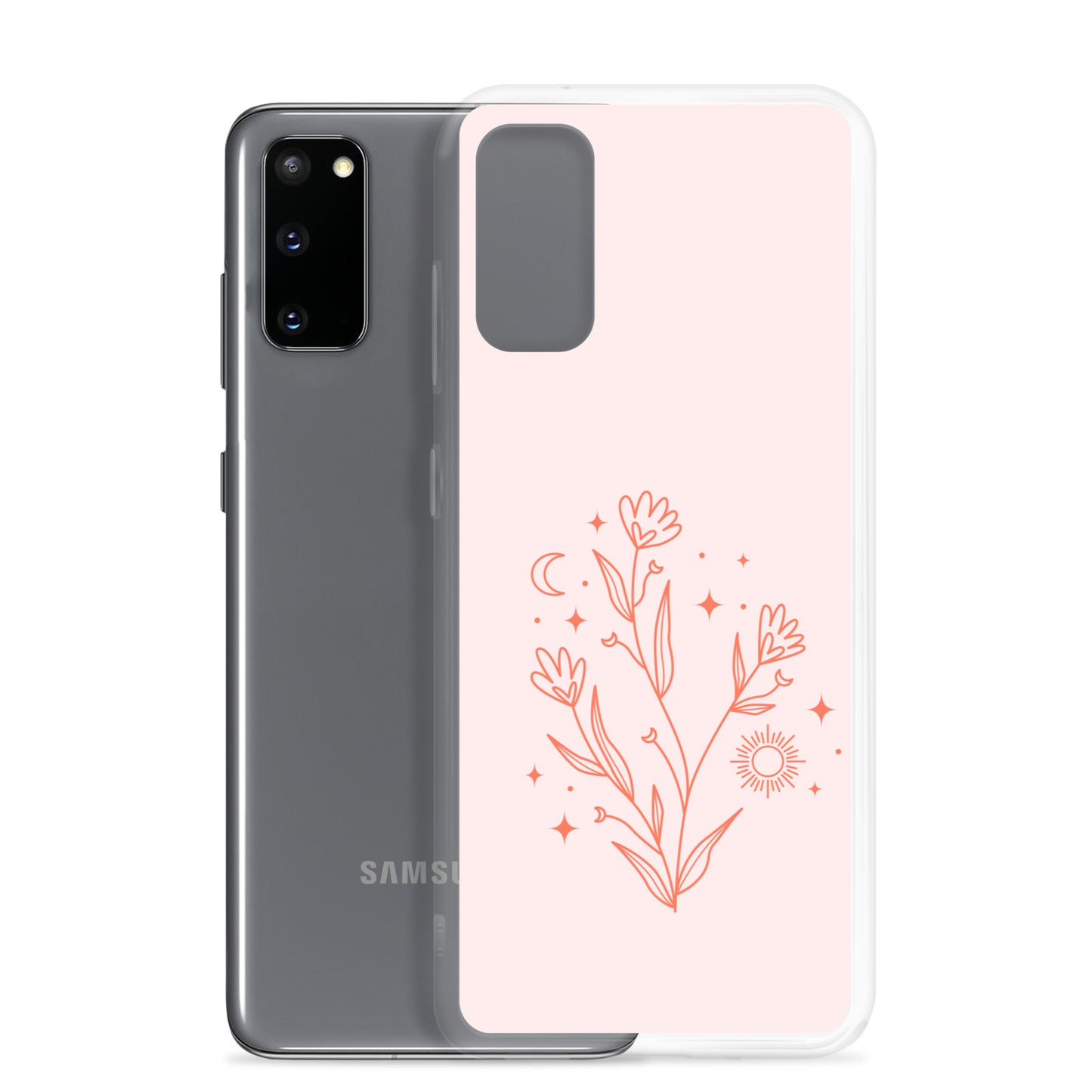 Abstract Samsung phone case pink flower