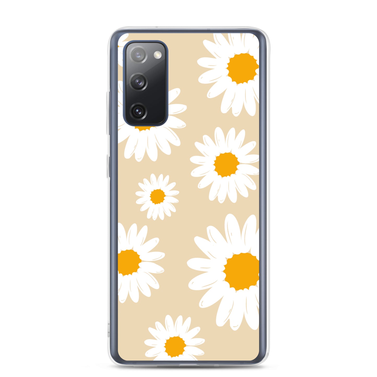 Abstract Samsung phone case daisies with sand colour