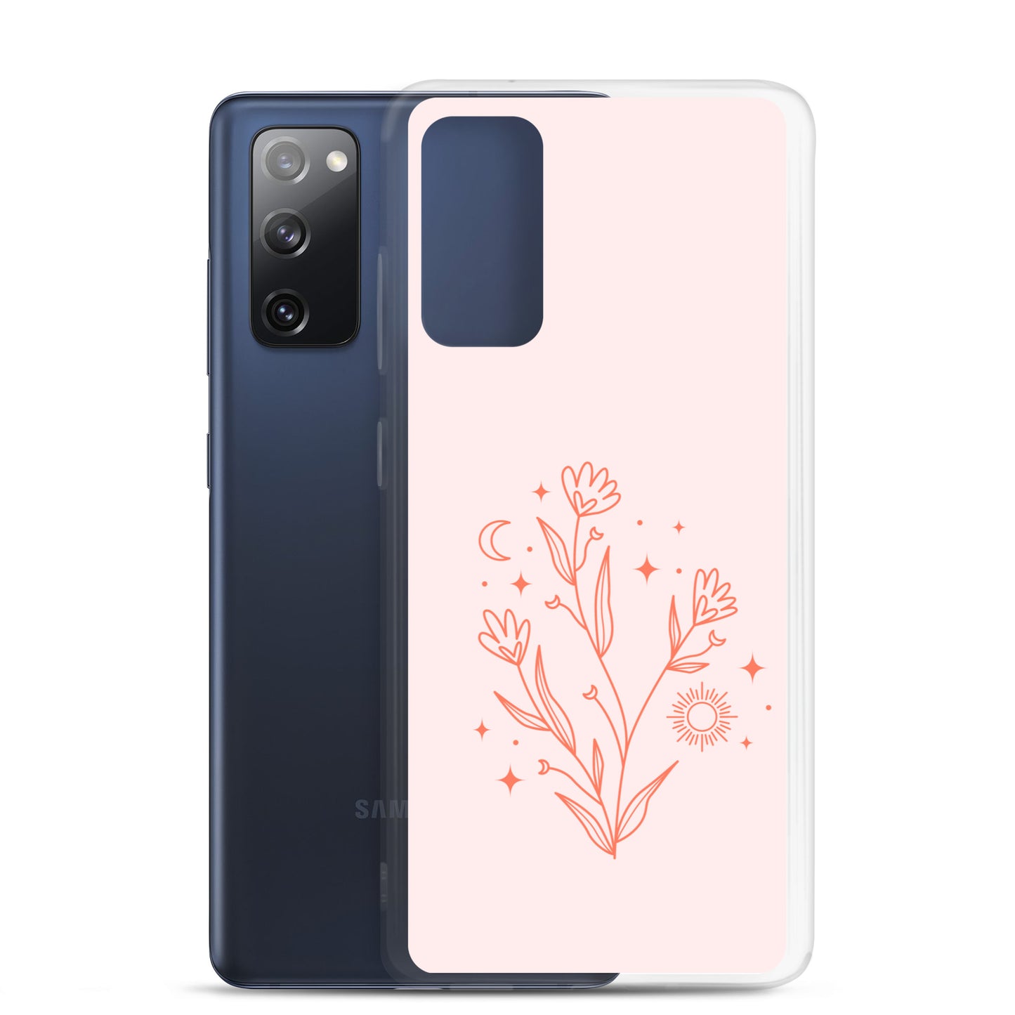 Abstract Samsung phone case pink flower