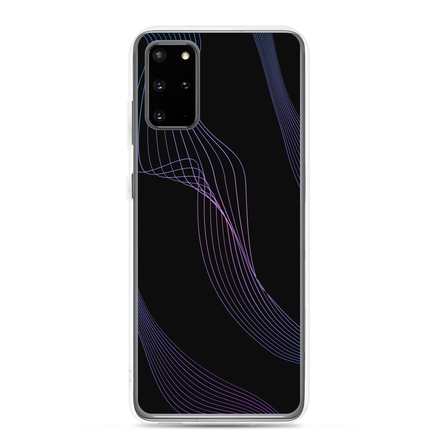 Abstract Samsung phone case black with blue/pink lines