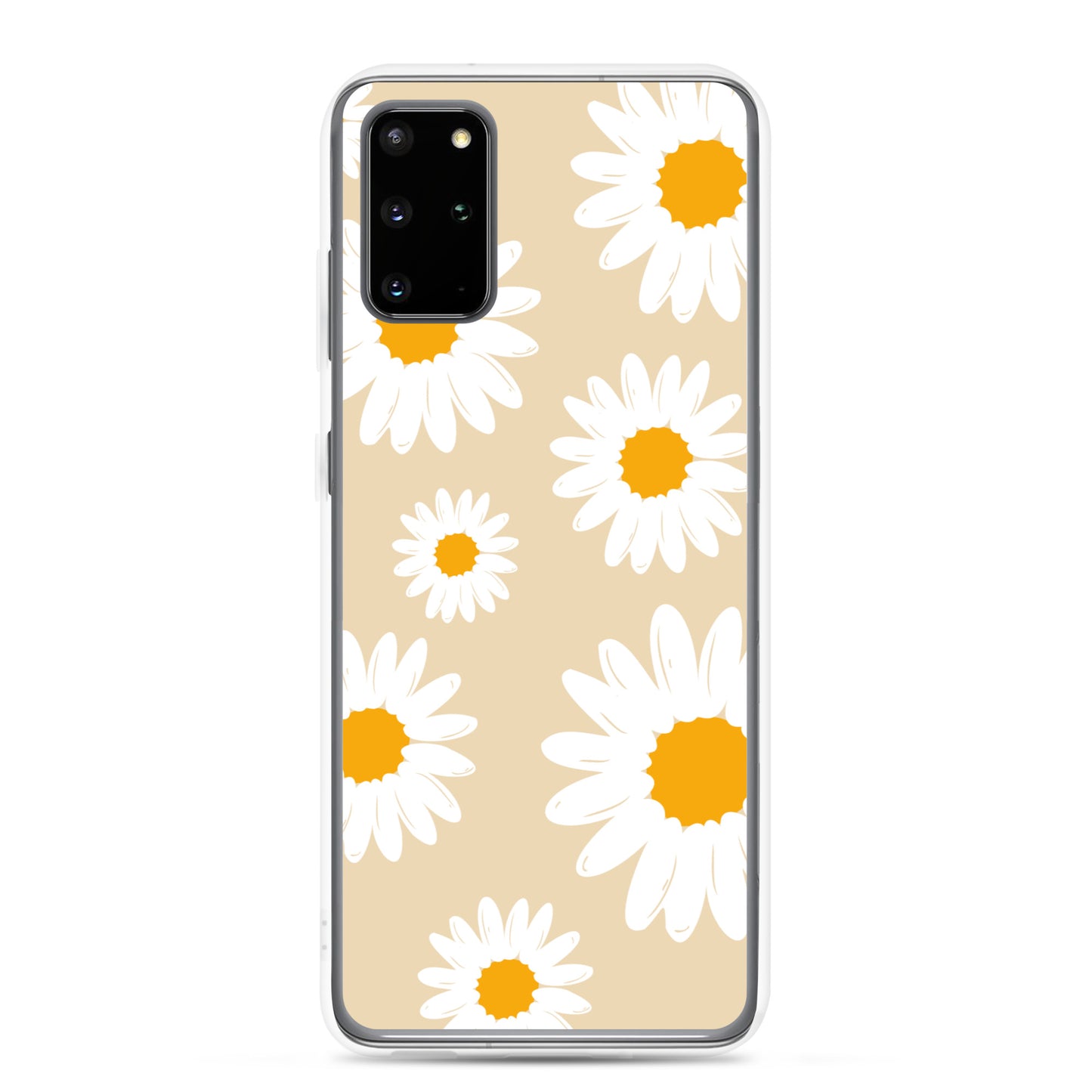 Abstract Samsung phone case daisies with sand colour