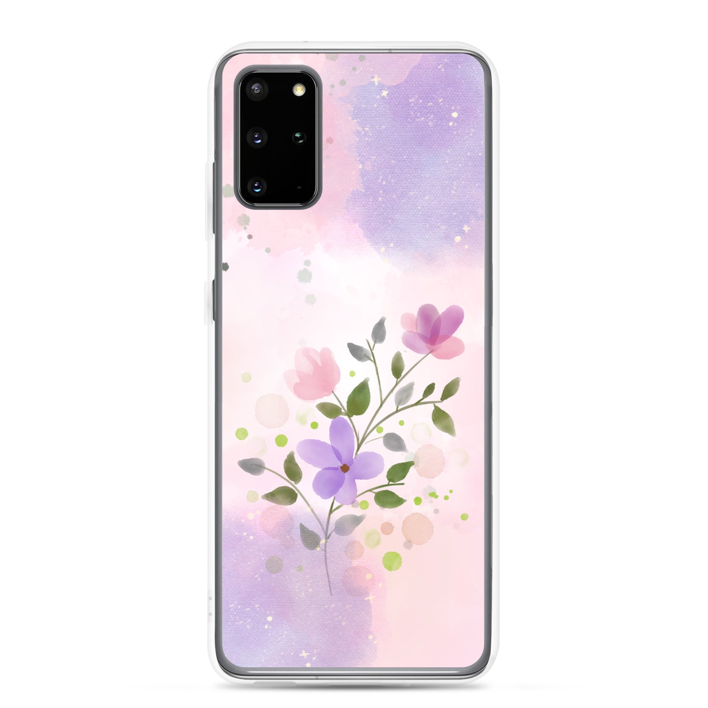 Abstract Samsung phone case flowers on pink and violet Bg