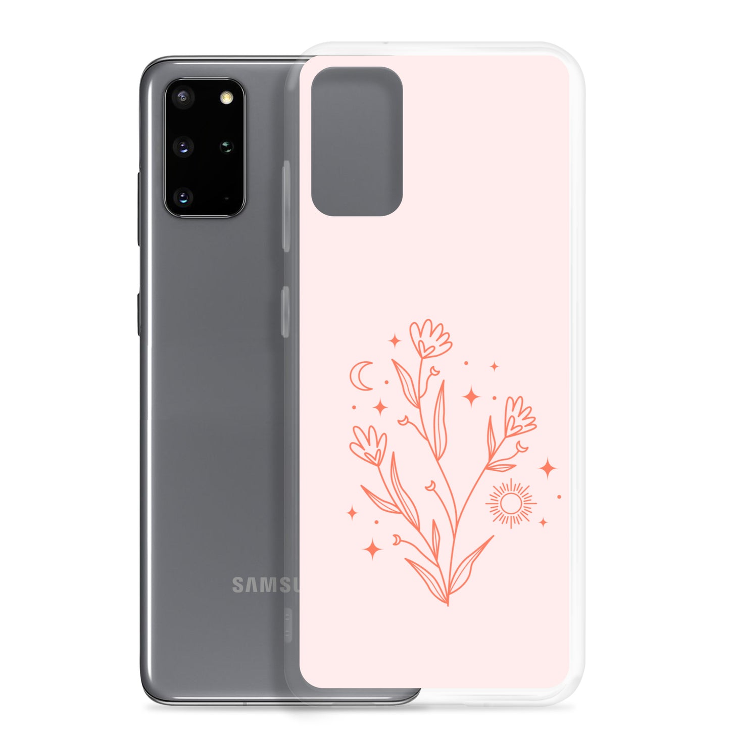 Abstract Samsung phone case pink flower