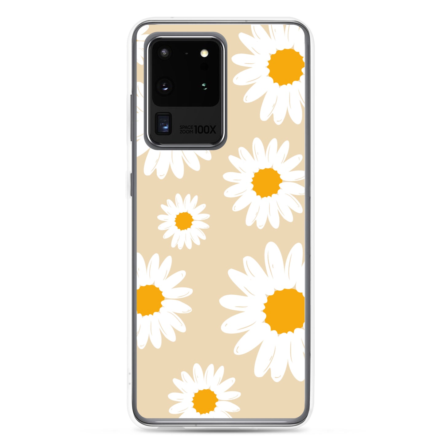 Abstract Samsung phone case daisies with sand colour