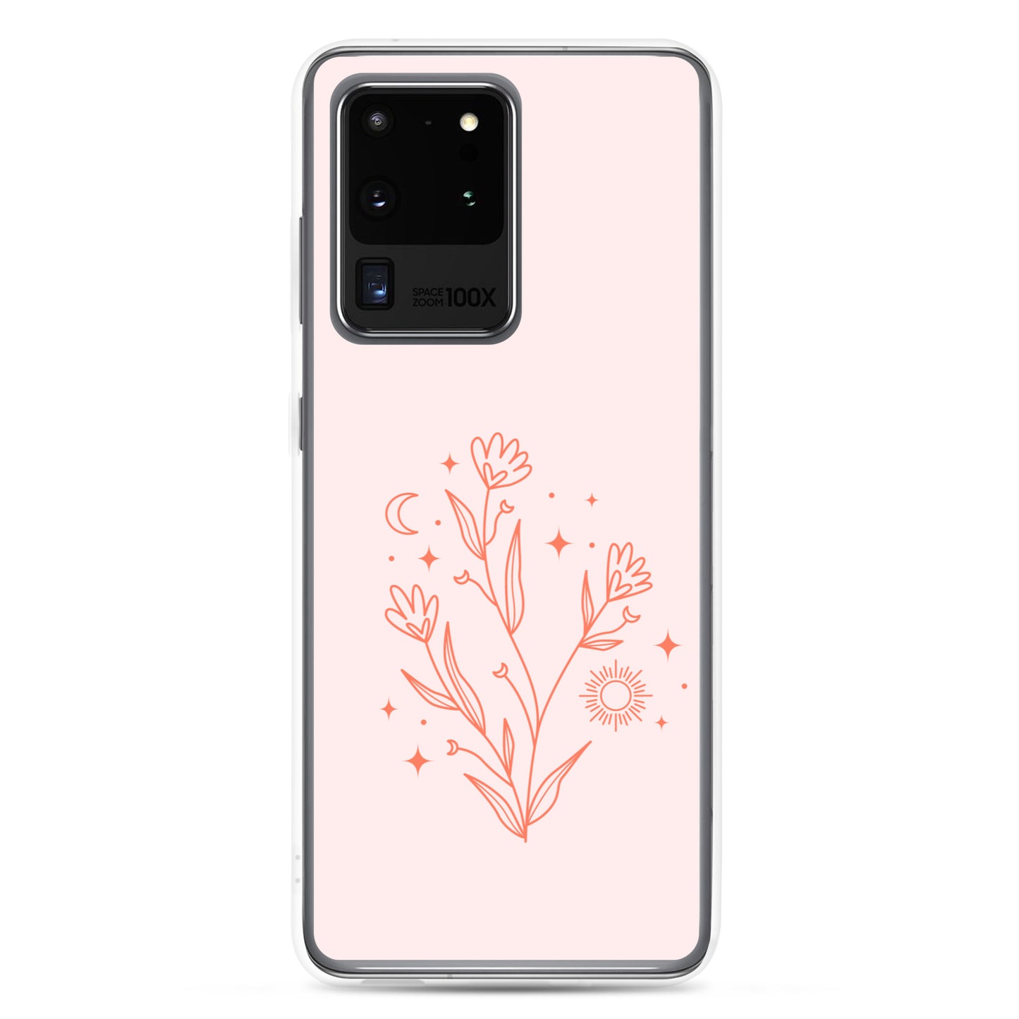 Abstract Samsung phone case pink flower