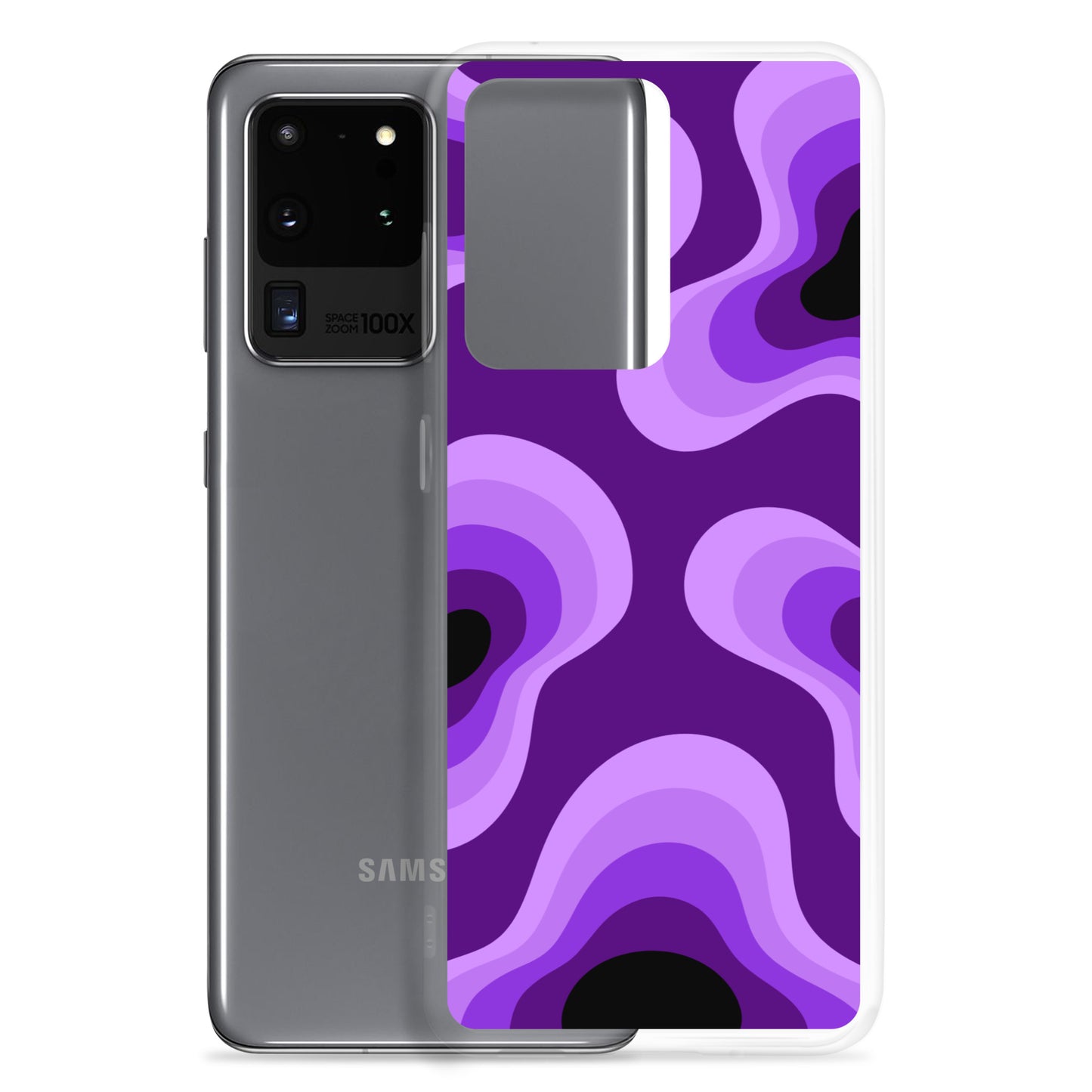 Abstract Samsung phone case purple lava bubbles