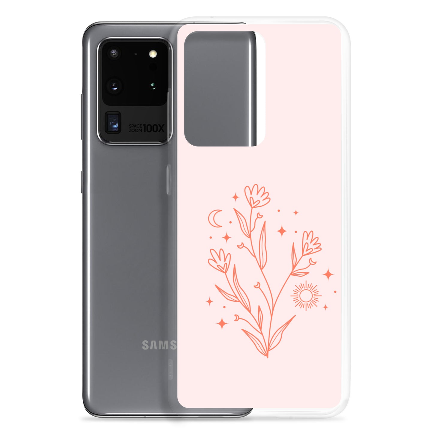 Abstract Samsung phone case pink flower