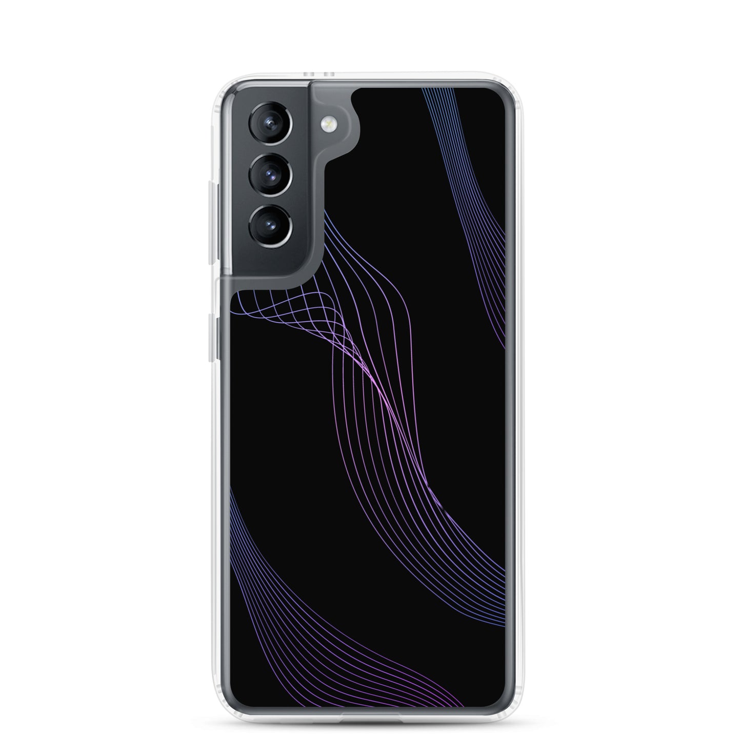 Abstract Samsung phone case black with blue/pink lines