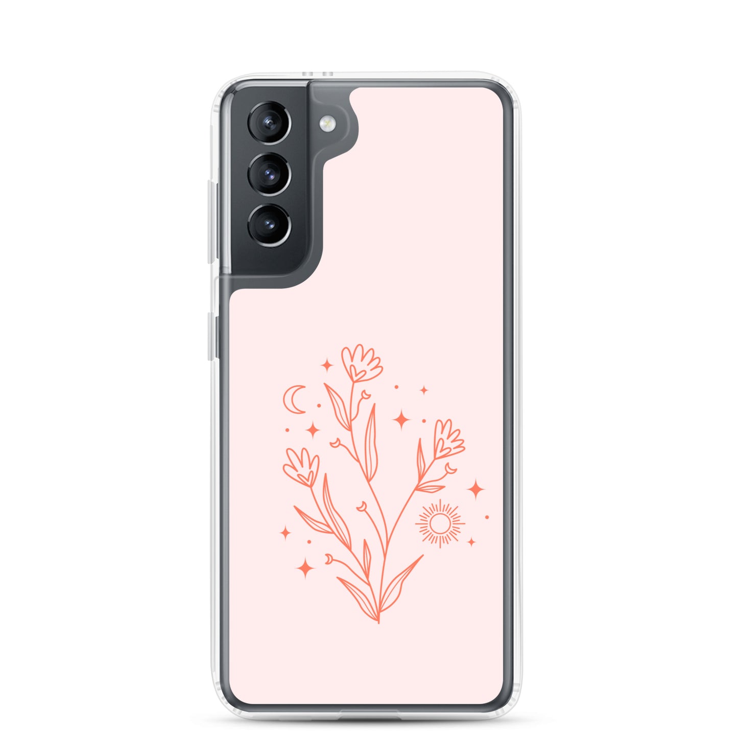 Abstract Samsung phone case pink flower