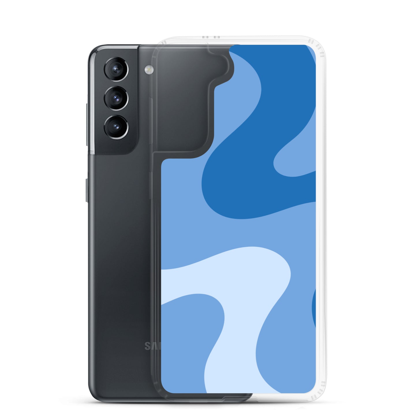 Abstract Samsung phone case blue swirl