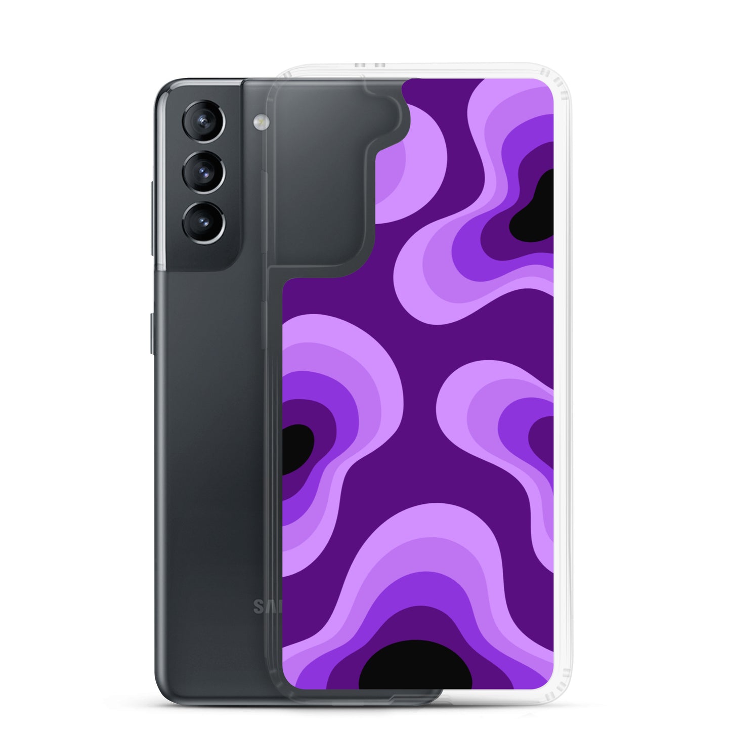 Abstract Samsung phone case purple lava bubbles