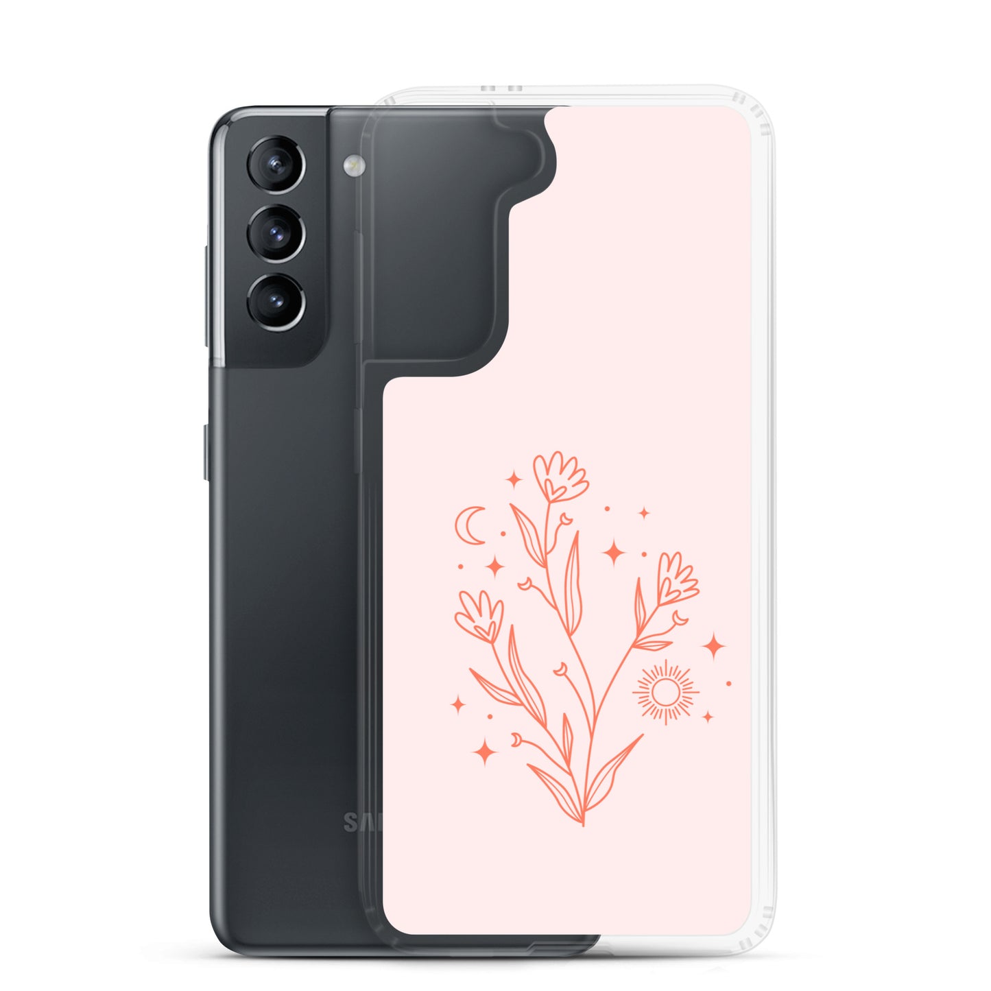 Abstract Samsung phone case pink flower