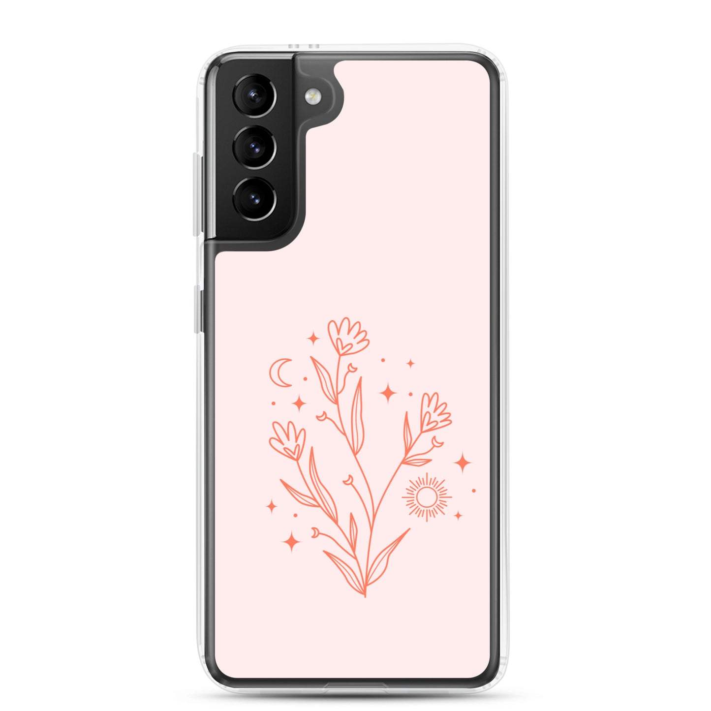 Abstract Samsung phone case pink flower